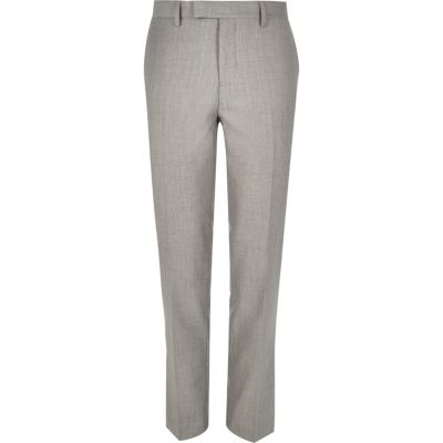 Grey slim suit trousers